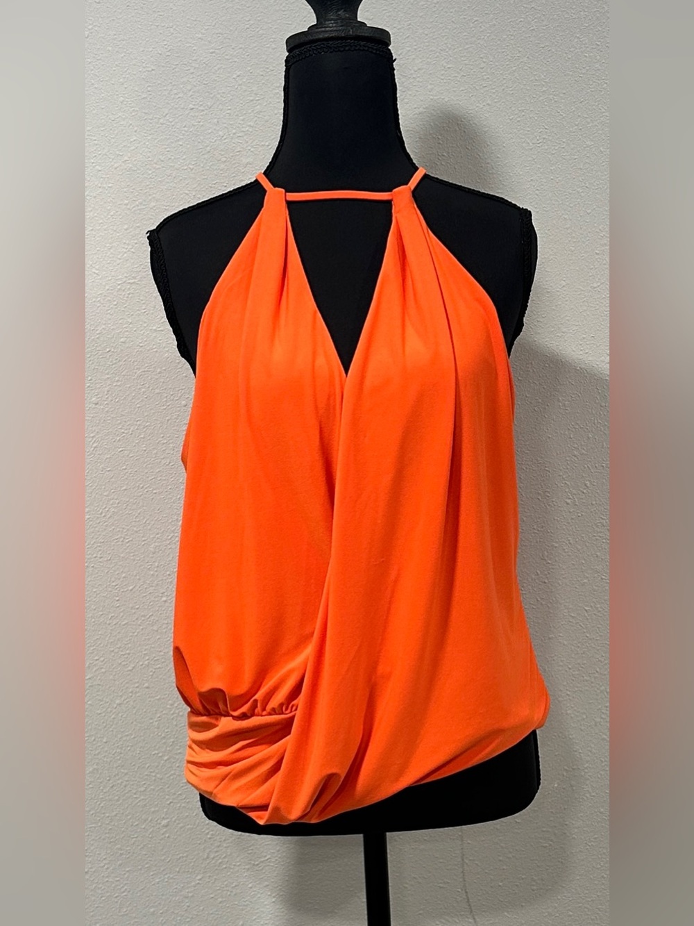 Express - Size M - Women's Halter Drape Top in Bright Orange